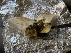 Inside Breakfast Burrito   at Gaia's Garden Cafe in St George