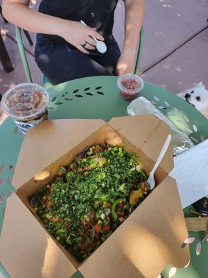Vegan nachos, chia parfait, and burrito at Gaia's Garden Cafe in St George