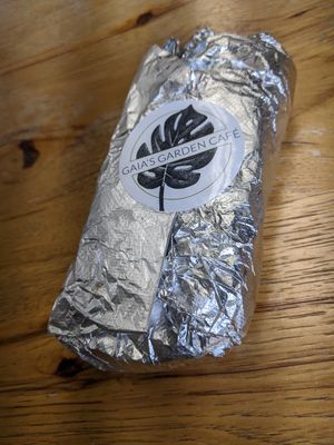 Breakfast burrito at Gaia's Garden Cafe in St George