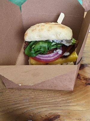 Breakfast sandwich at Gaia's Garden Cafe in St George