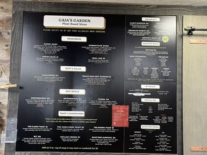 Menu  at Gaia's Garden Cafe in St George