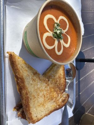 Grilled cheese and tomato soup  at Gaia's Garden Cafe in St George
