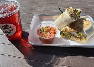 Delicious vegan burrito.  Loaded!  at Gaia's Garden Cafe in St George