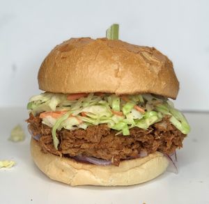 BBQ Pulled NO-Pork Sandwich at Daily Veg in Newark