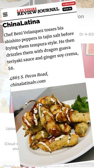 Tempura Shishito Peppers at ChinaLatina by Chef Beni in Las Vegas