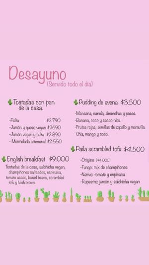 menu on instagram  at CactusBerry in Santiago