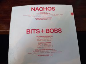 Nachos & Bits & Bobs Menu. at The Tanners Arms in Newcastle Upon Tyne