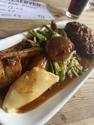 Mince and dumplings vegan Sunday roast   at The Tanners Arms in Newcastle Upon Tyne