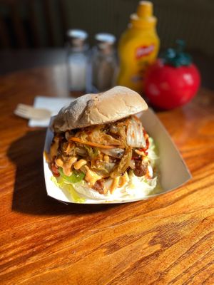 Frickin kimchi burger at The Tanners Arms in Newcastle Upon Tyne