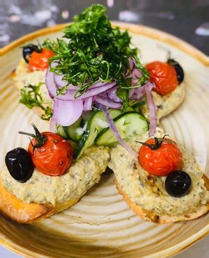 Vegan Tuna Salad on baguette at Restaurant Aal Eechternoach in Echternach