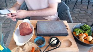 Vegan meat stone at Restaurant Aal Eechternoach in Echternach