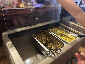 Warm selection of the brunch  at Restaurant Aal Eechternoach in Echternach