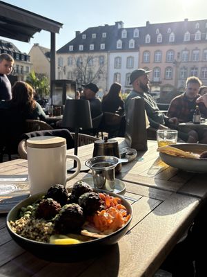 Terrace view  at Restaurant Aal Eechternoach in Echternach
