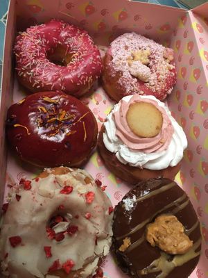 Eine Vielzahl an veganen Donuts. Zum Teil auch Special Editions at Brammibal's Donuts - Friedrichshain in Berlin