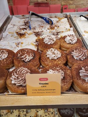 Charity donut of the month - tiramisu at Brammibal's Donuts - Friedrichshain in Berlin