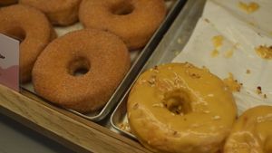 sugar and mango donuts at Brammibal's Donuts - Friedrichshain in Berlin