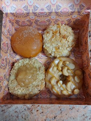 Pumpkin Spice, Bienenstich, Apple Pie, Salty Peanut Macadamia at Brammibal's Donuts - Friedrichshain in Berlin