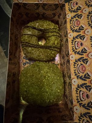 Nougat pistachio and pistachio dream  at Brammibal's Donuts - Friedrichshain in Berlin