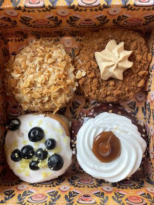 Bienenstich, Apple Biscoff, Blueberry Lemon Cream Cheese, Maxi King  at Brammibal's Donuts - Friedrichshain in Berlin