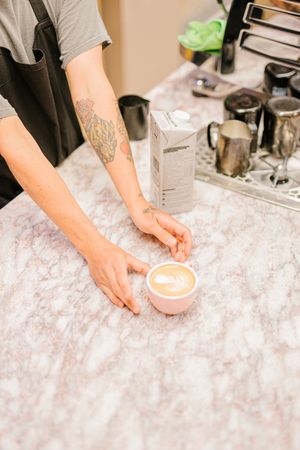 oat cappuccino at Brammibal's Donuts - Friedrichshain in Berlin