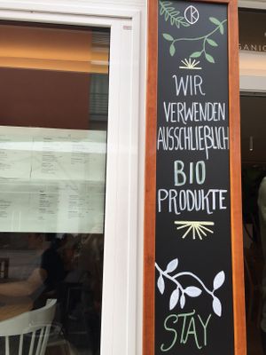 Sign outside  at Organic Kitchen in Stuttgart