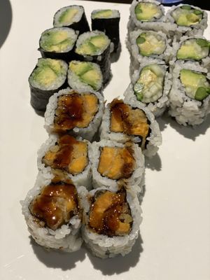 Sweet potato, Avocado and vegetable rolls at Izumi Sushi & Hibachi in Fargo