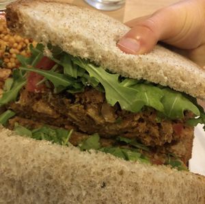 They don't skimp on sammie filling  at Sosta Cafe in Raleigh
