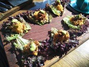Lettuce wraps with Beyond meat at Africa Coffee & Tea in Hong Kong Island