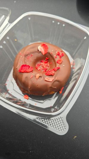 Chocolate strawberry donut at Plantiful Kitchen in Carlsbad