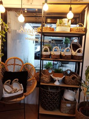Rattan baskets at Sinlessbreak in Jakarta