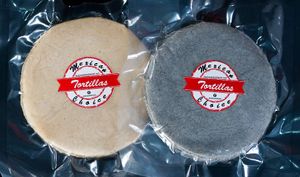 White and blue Tortillas at Mexican Choice  in Da Nang