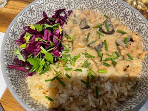 Mushrooms with rice  at Arundo in Strasbourg