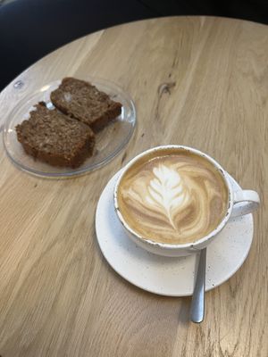 Bananabread and cappoatino  at Oats Day Long in Ghent
