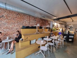 Interior - most seats are with high steps ... absolutely not accessible at Oats Day Long in Ghent