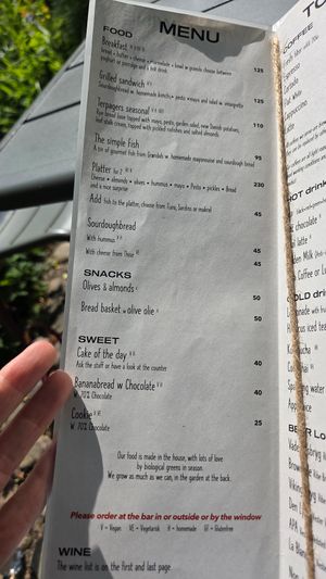 Menu at Terpager & Co in Ribe