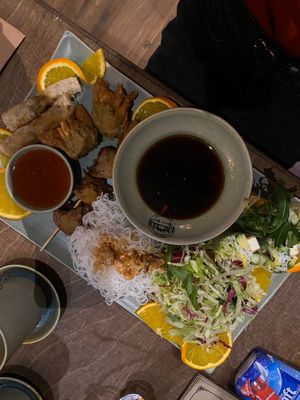 Very large plate with a mix of starters for a reasonable price!  at Maison Viet in Leipzig