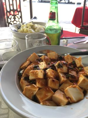 Szechuan mapo tofu at Chloe's Chinese Restaurant in Paphos