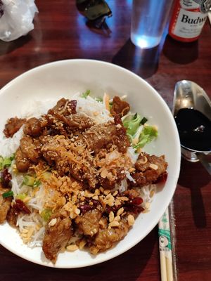 Soy protein with lime soy sauce at V-Nam Cafe in New York City