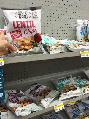 Vegan lentil chips at Alphamega Paphos in Paphos