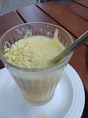 Homemade apple-pear fruit juice at Gasthaus Siriuskogl in Bad Ischl
