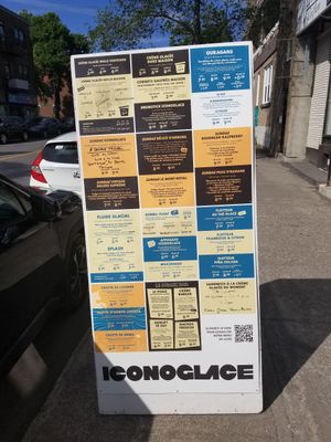 Menu as of June 2024 at Iconoglace in Montreal