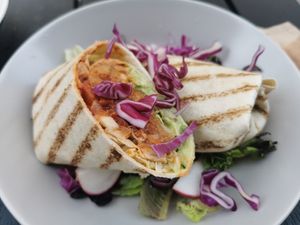 BBQ Jackfruit wrap 🥙 at Kozy Eats  in Riga