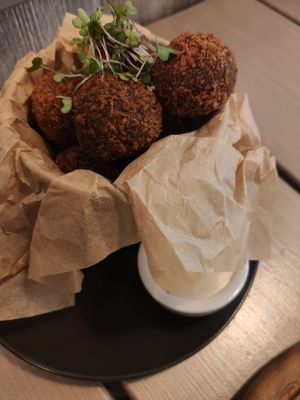"mushroom croquettes" at Kozy Eats  in Riga