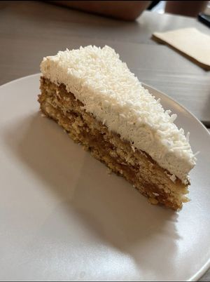 Coconut caramel cake at Kozy Eats  in Riga