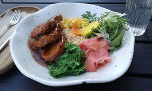 Vegan asia bowl at Kozy Eats  in Riga