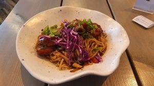 Wok with soy filets at Kozy Eats  in Riga