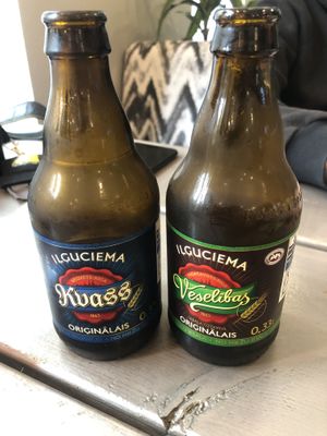 Kvass and “malt” drink(basically other style of kvass)   at Kozy Eats  in Riga