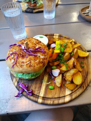 Jackfruit burger at Kozy Eats  in Riga