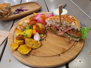 Caesar burger at Kozy Eats  in Riga