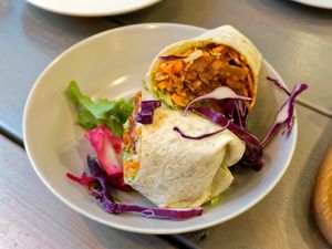 BBQ Jackfruit wrap at Kozy Eats  in Riga